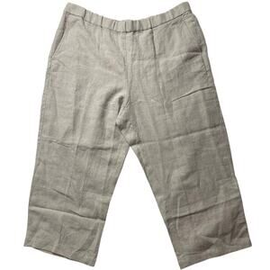 Eileen Fisher Organic Linen Beige Wide Leg Pants 2X Women's Lightweight Casual